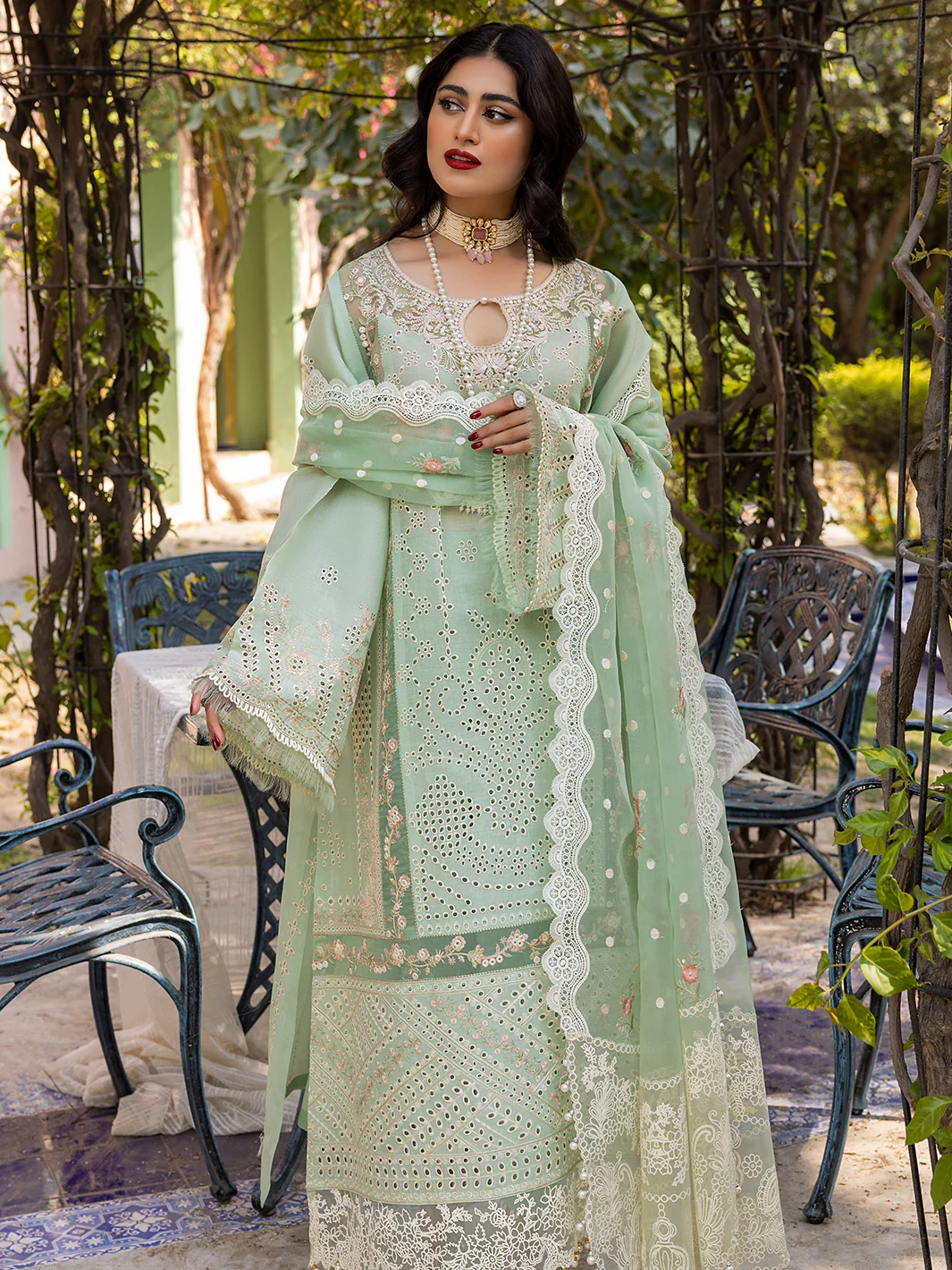 701 - B | 3 Piece Luxury Unstitched - Image 3