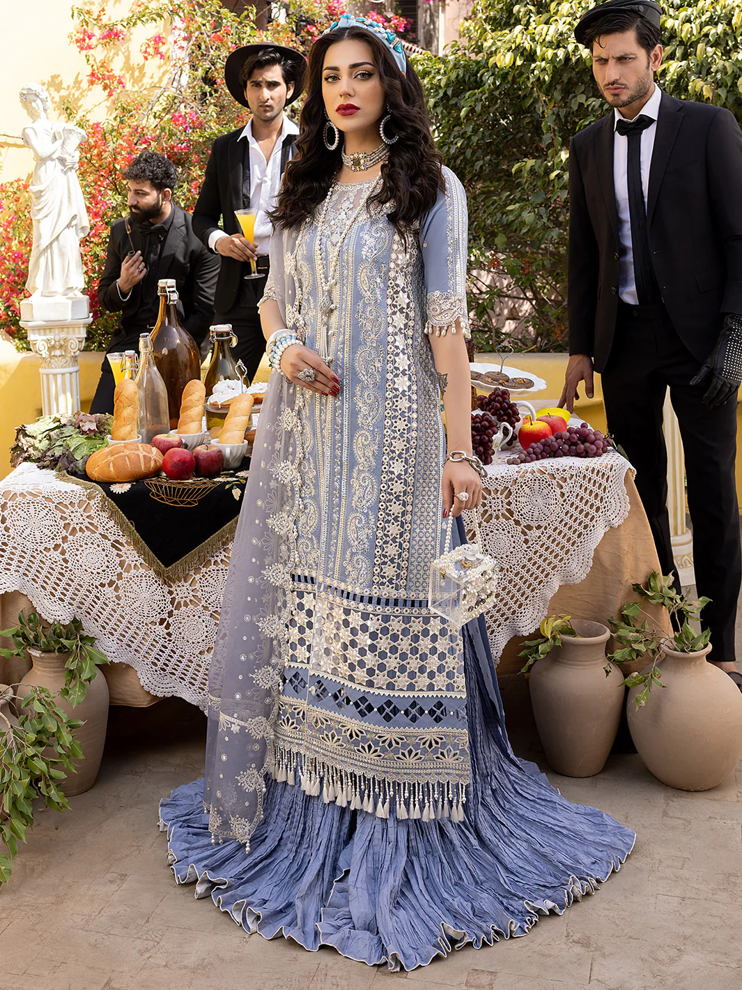 703 - B | 3 Piece Luxury Unstitched - Image 3