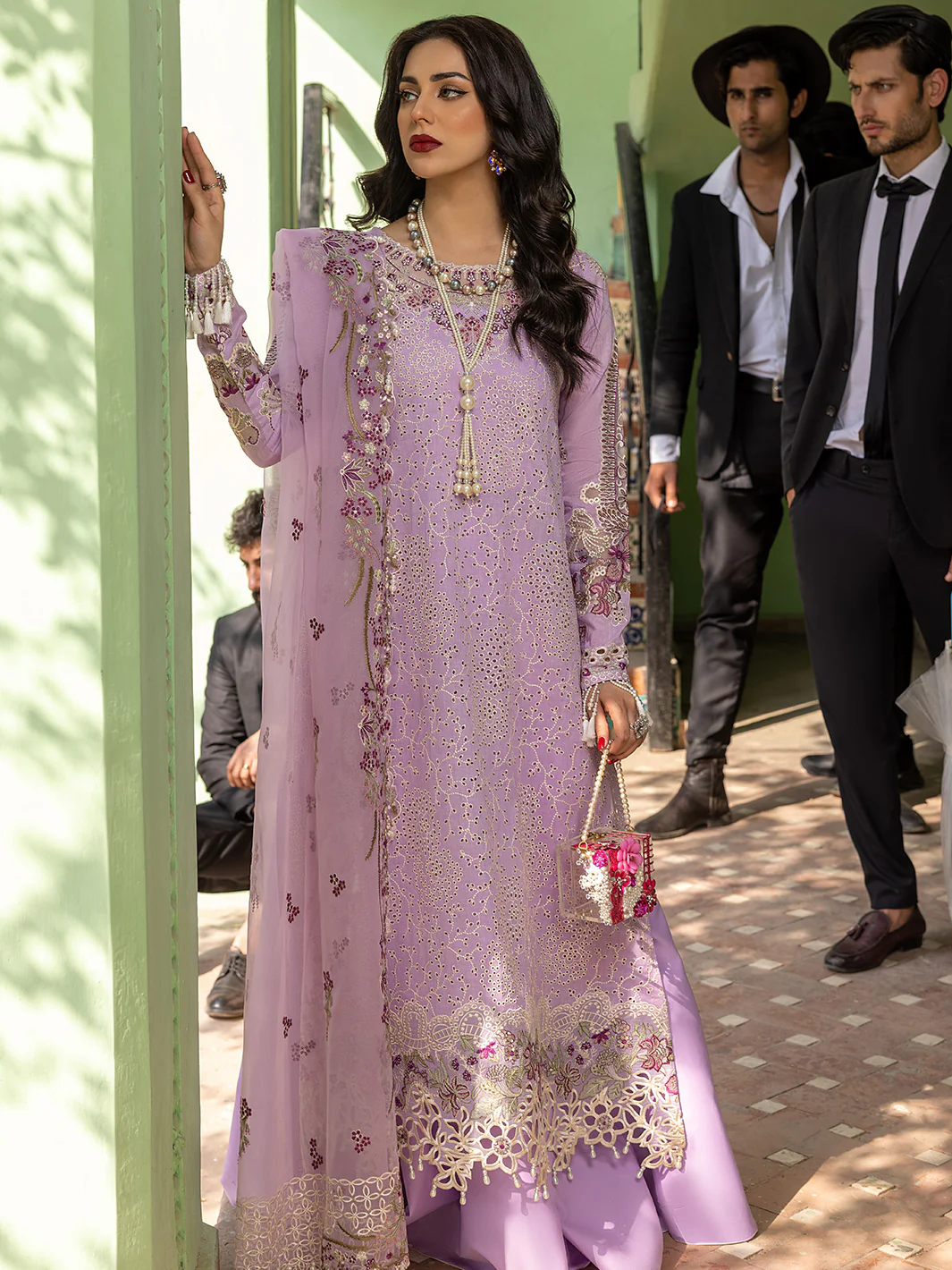 705 - A | 3 Piece Luxury Unstitched - Image 3