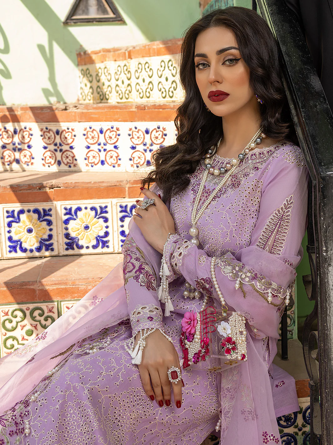705 - A | 3 Piece Luxury Unstitched - Image 5