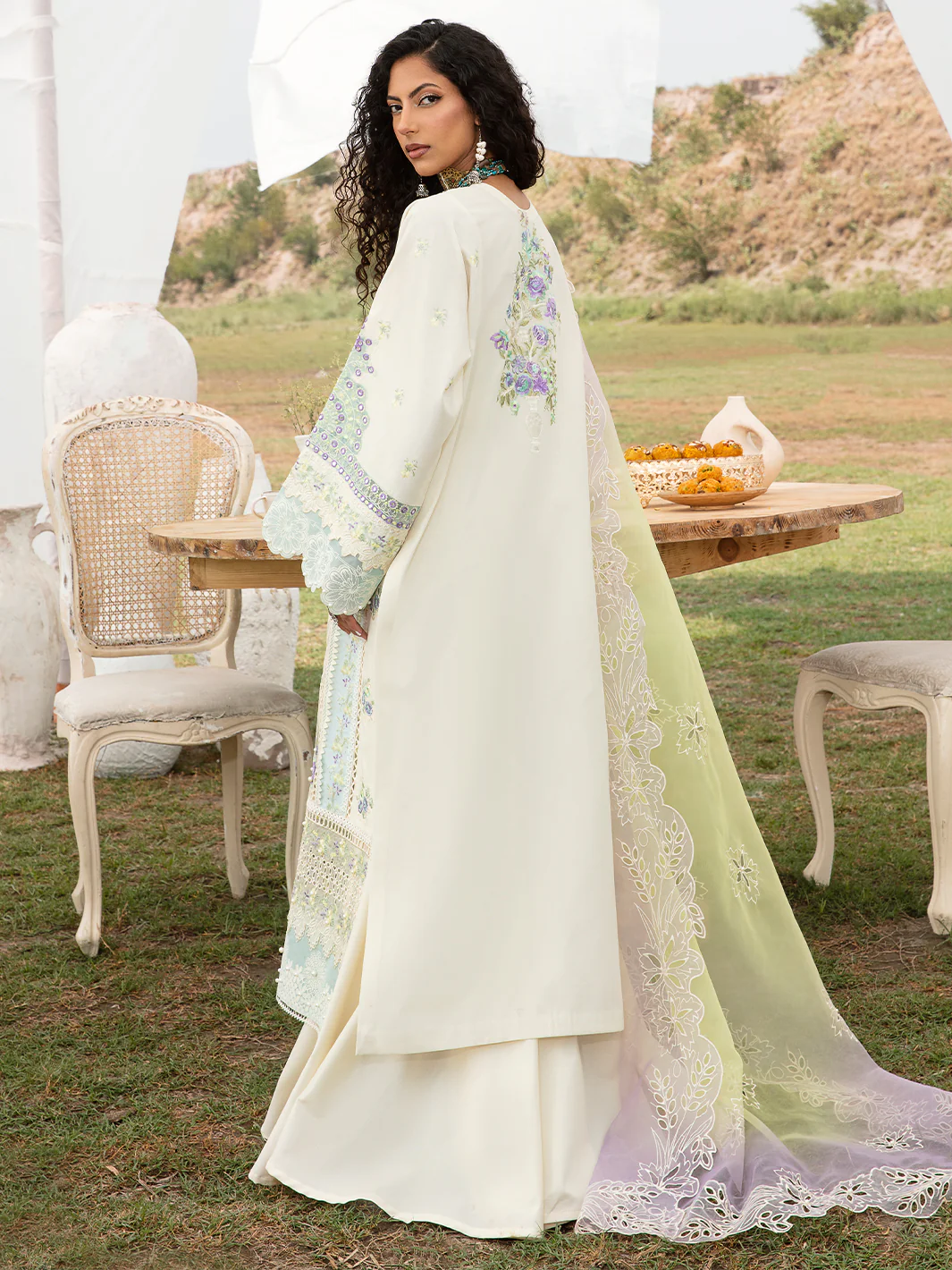 711 - A | Three PC Luxury Unstitched - Image 3