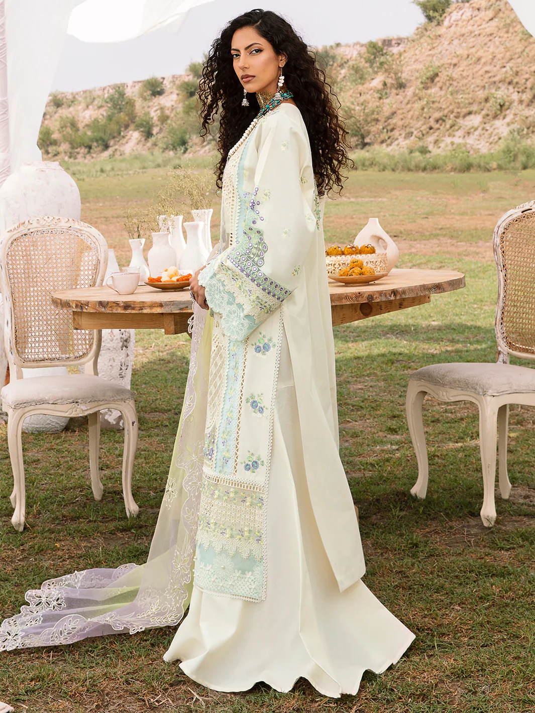 711 - A | Three PC Luxury Unstitched - Image 4