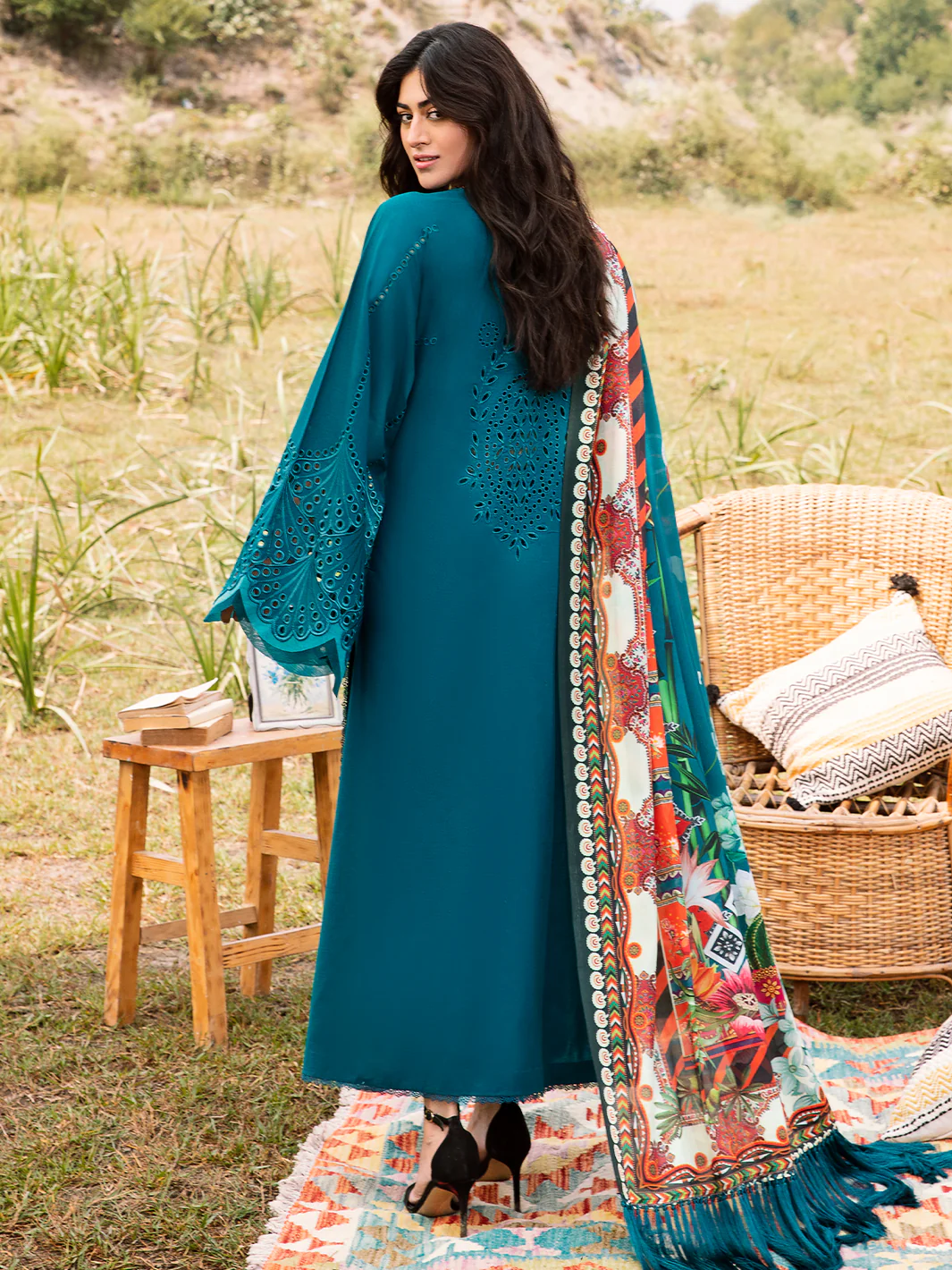 712 - A | Three PC Luxury Unstitched - Image 3