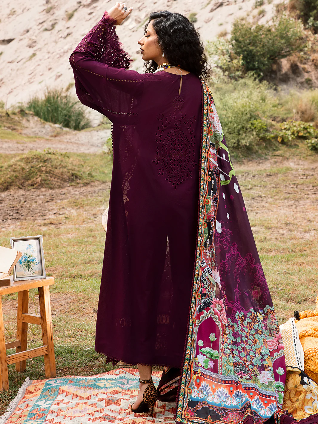 712 - B | Three PC Luxury Unstitched - Image 3