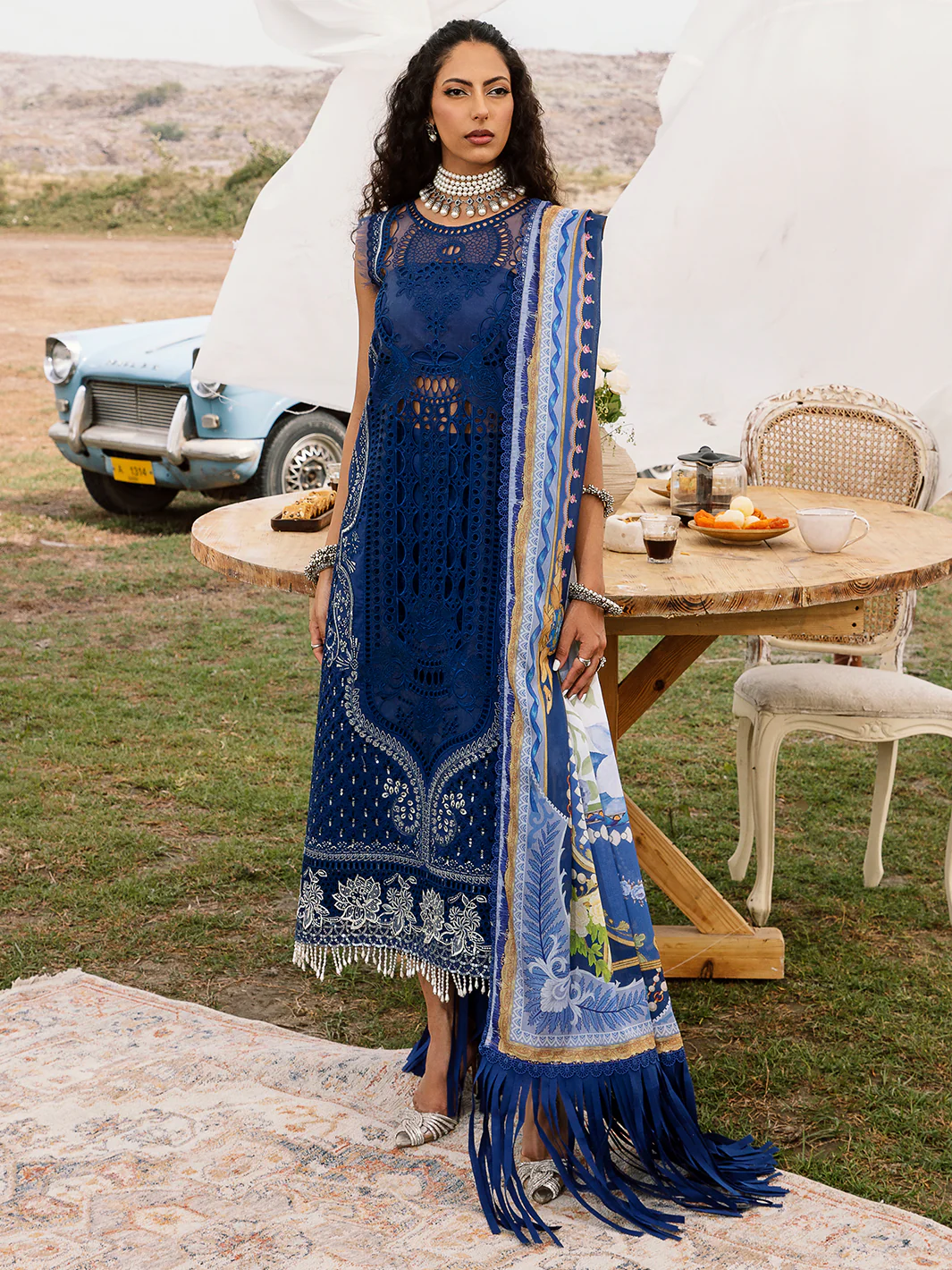 713 - B | Three PC Luxury Unstitched - Image 5