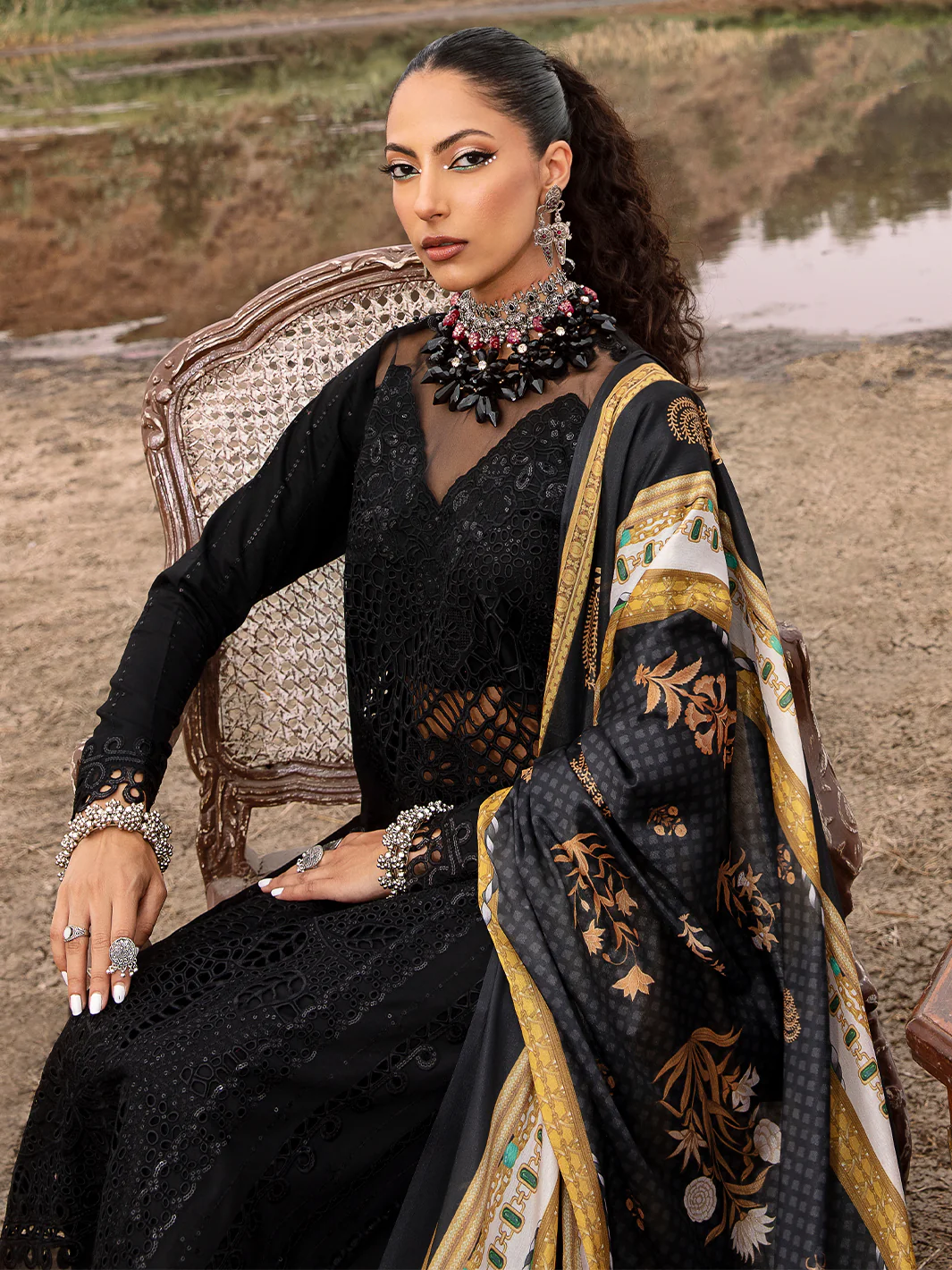 714 - B | Three PC Luxury Unstitched - Image 5