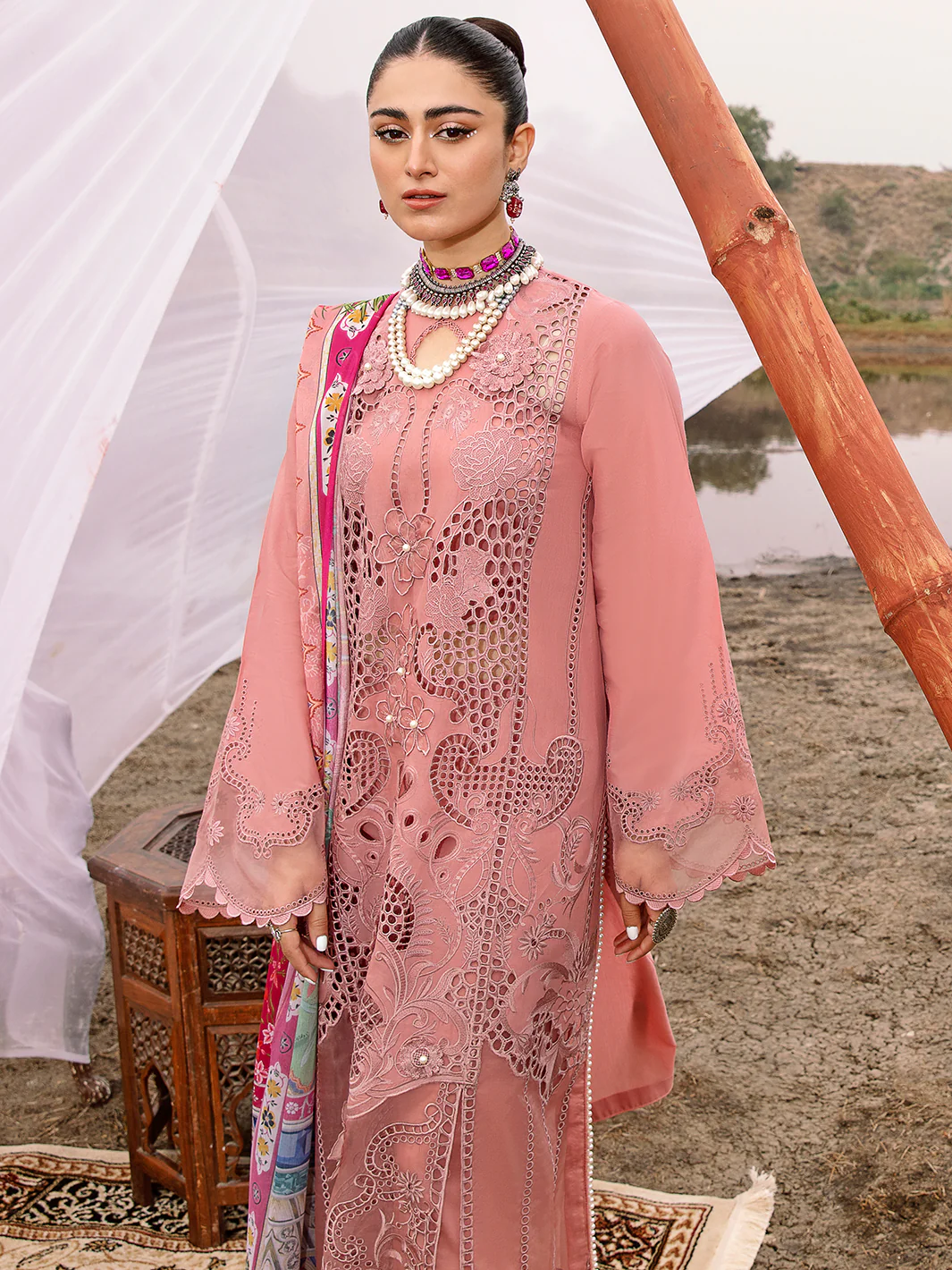 716 - A | Three PC Luxury Unstitched - Image 6