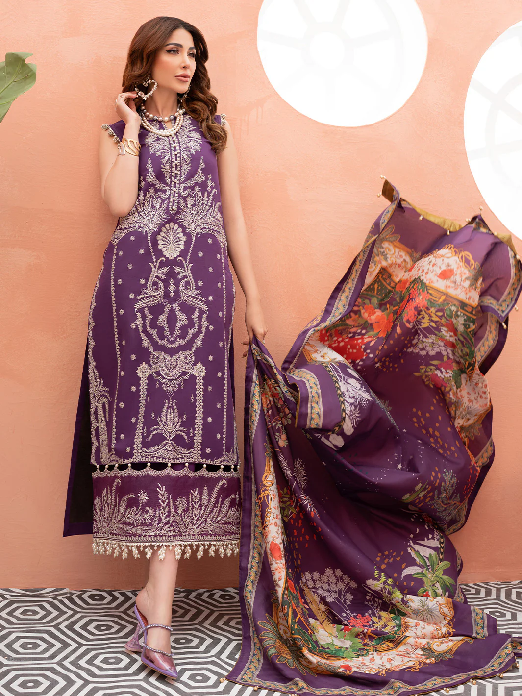 901-B | Three Piece Unstitched - Image 4