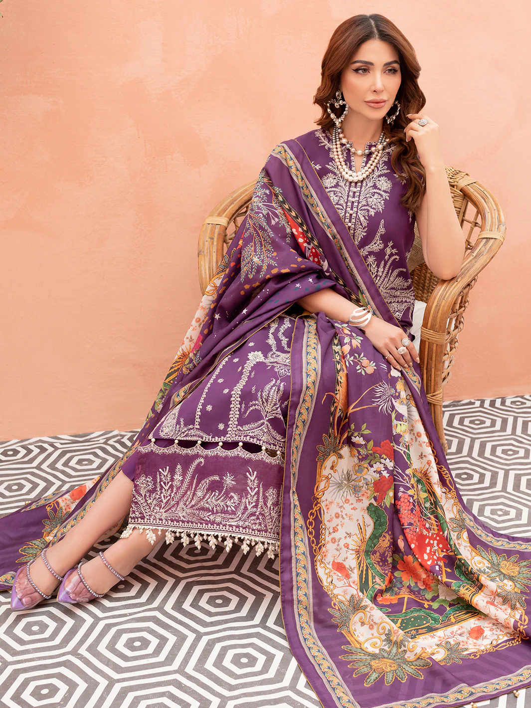 901-B | Three Piece Unstitched - Image 6