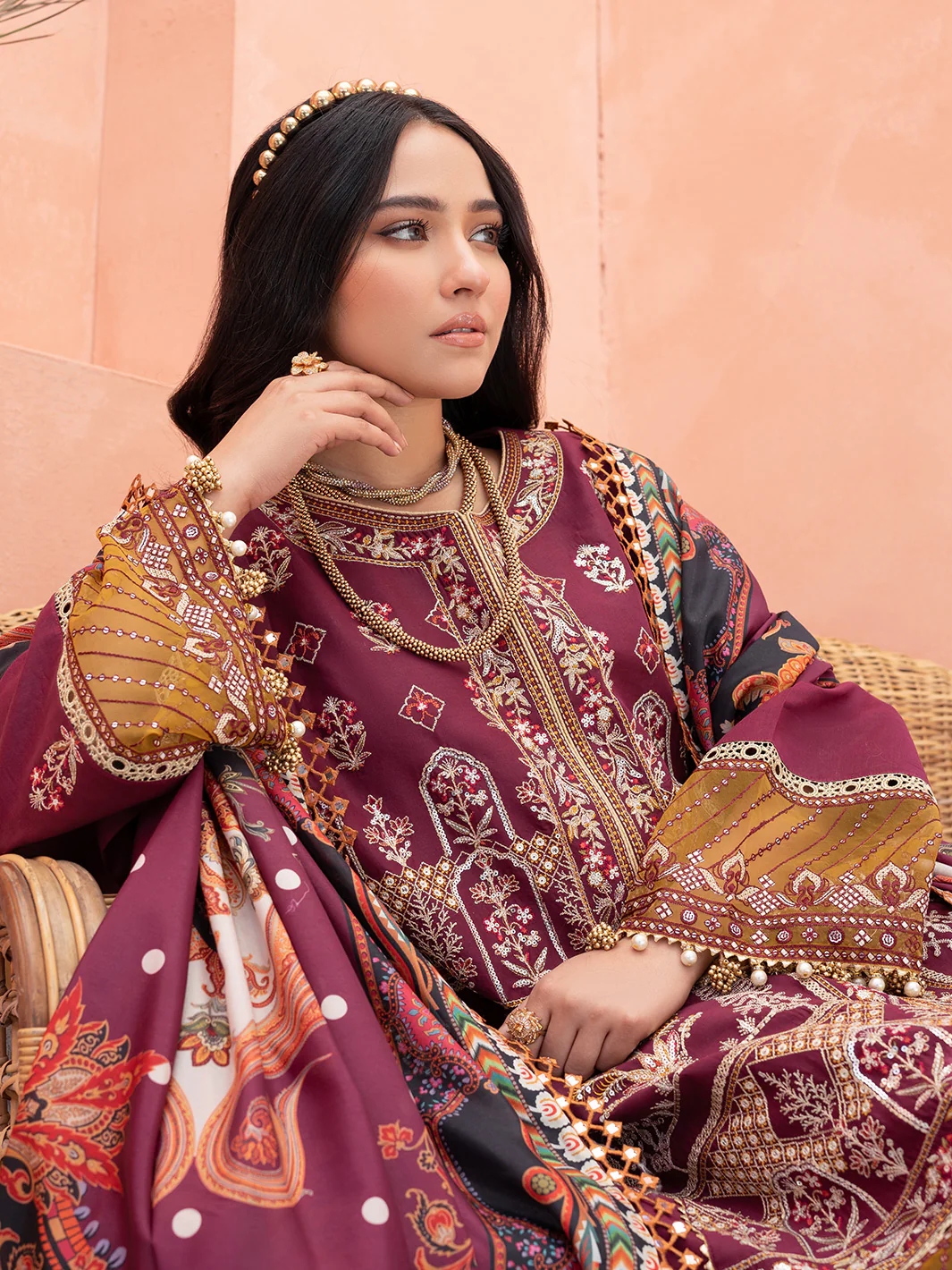 903-B | Three Piece Unstitched - Image 3