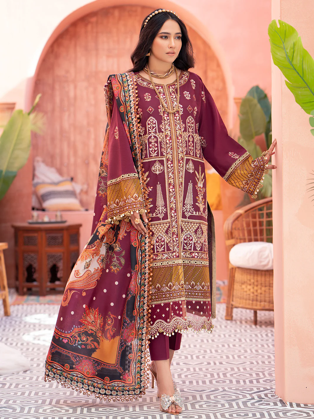 903-B | Three Piece Unstitched - Image 4