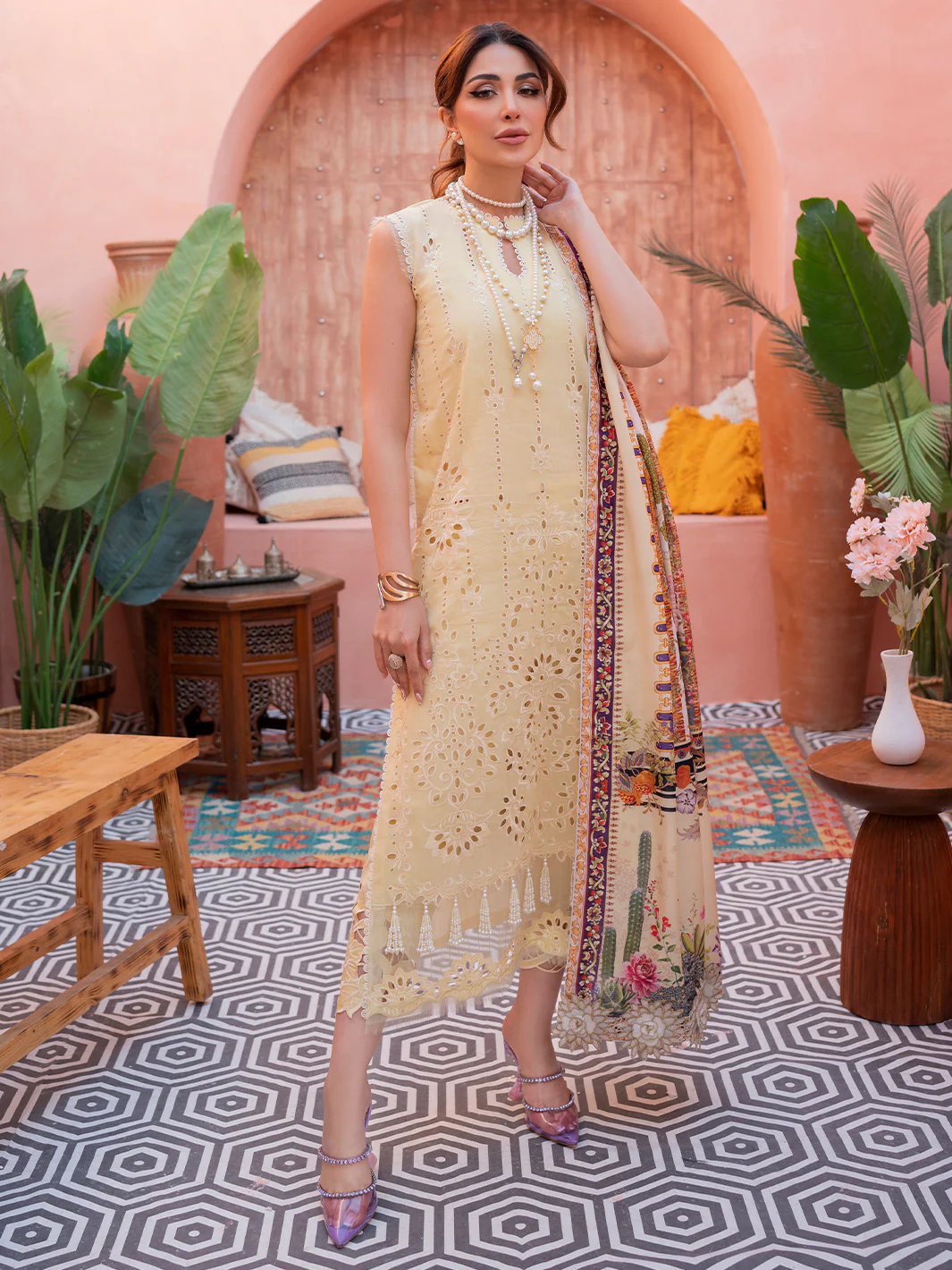 906-B | Three Piece Unstitched - Image 4
