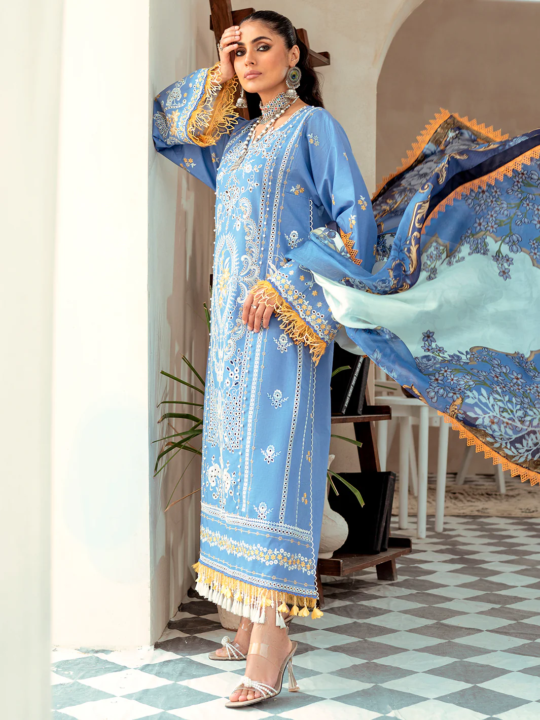 912 - A | Three Piece Unstitched - Image 5