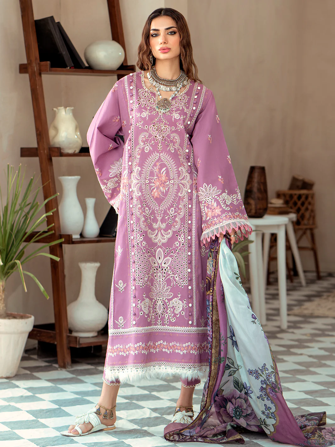 912 - B | Three Piece Unstitched - Image 3