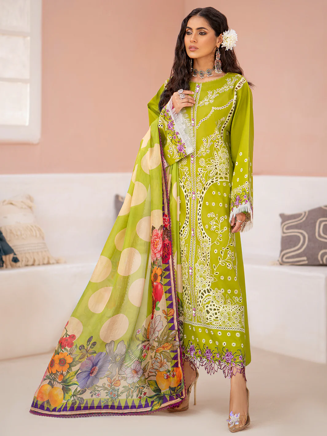 916 - B | Three Piece Unstitched - Image 4