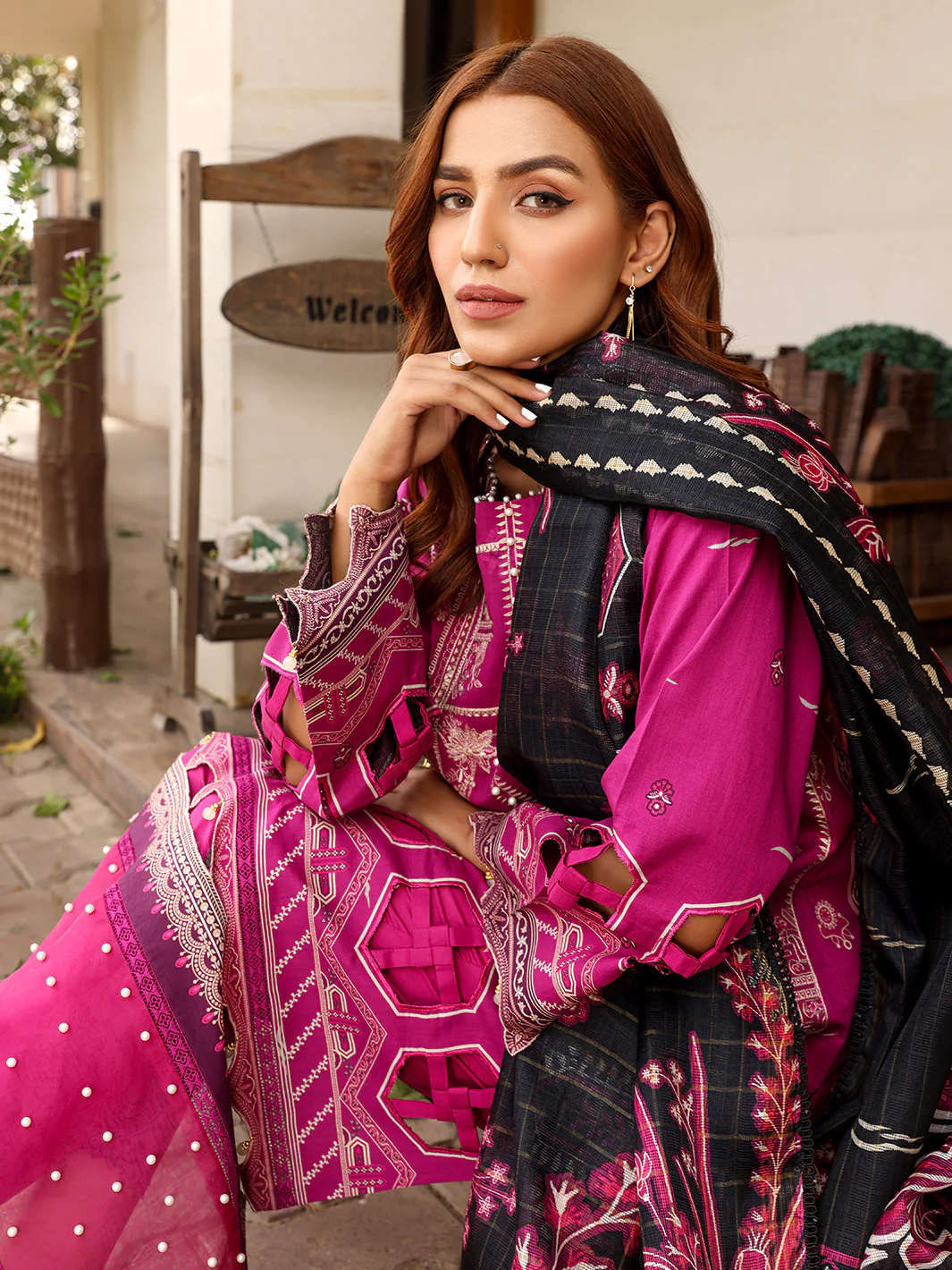 D#2024B | 3 Piece Luxury Unstitched - Image 2