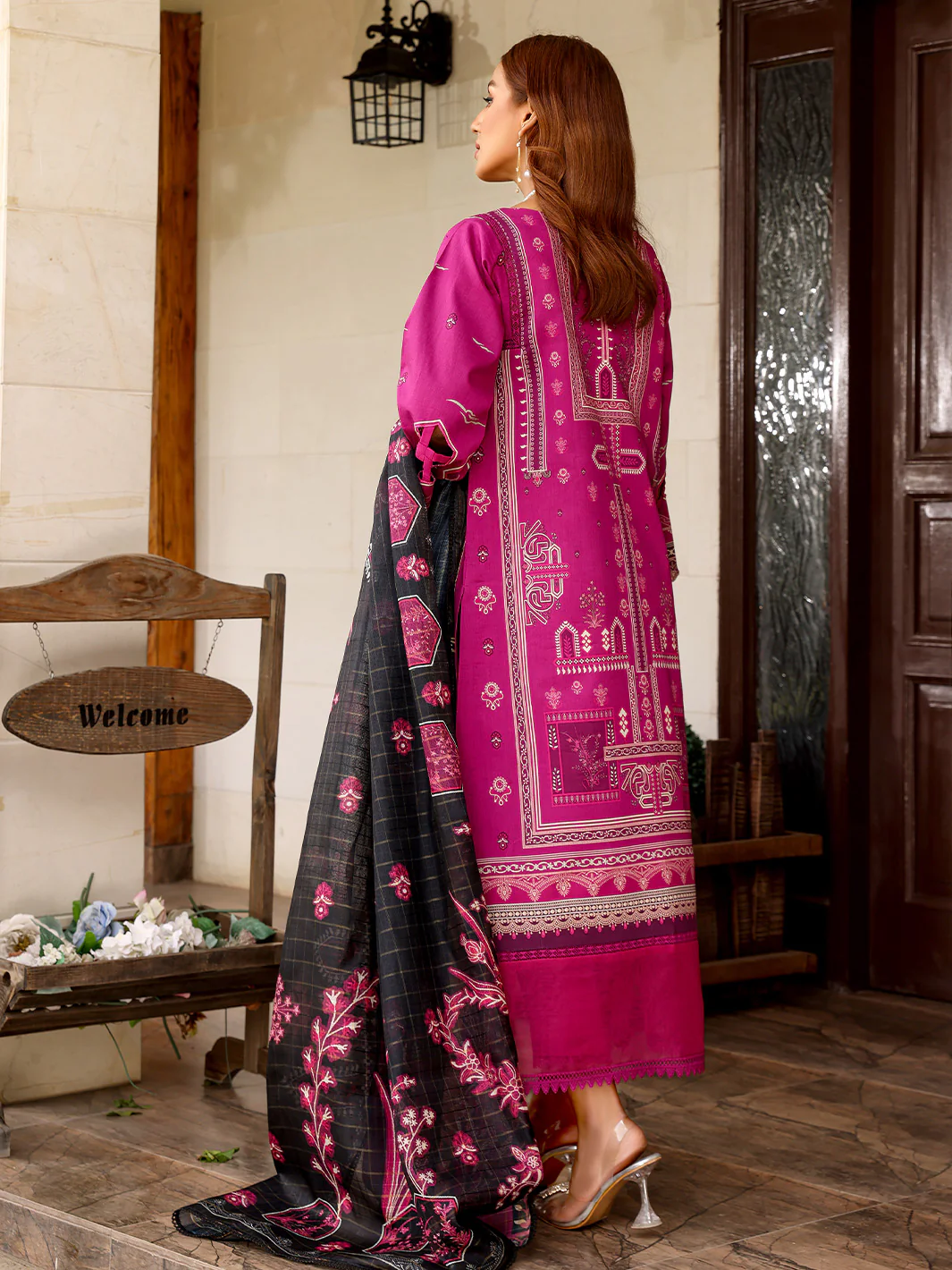 D#2024B | 3 Piece Luxury Unstitched - Image 3