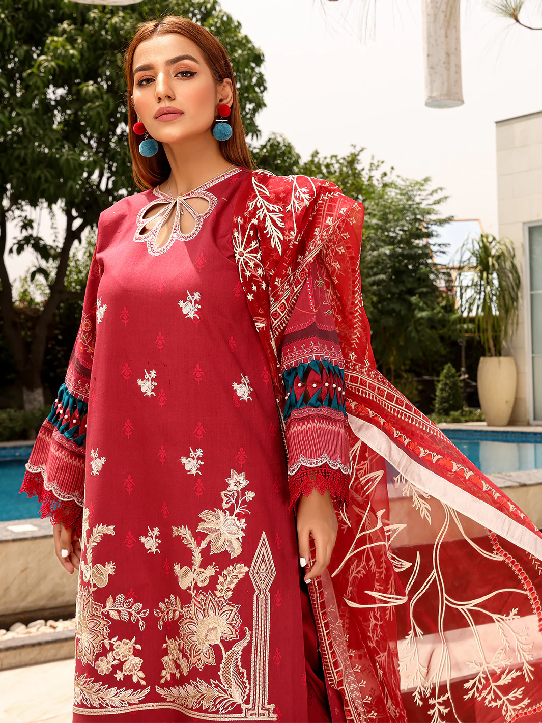 D#2025A | 3 Piece Luxury Unstitched - Image 4