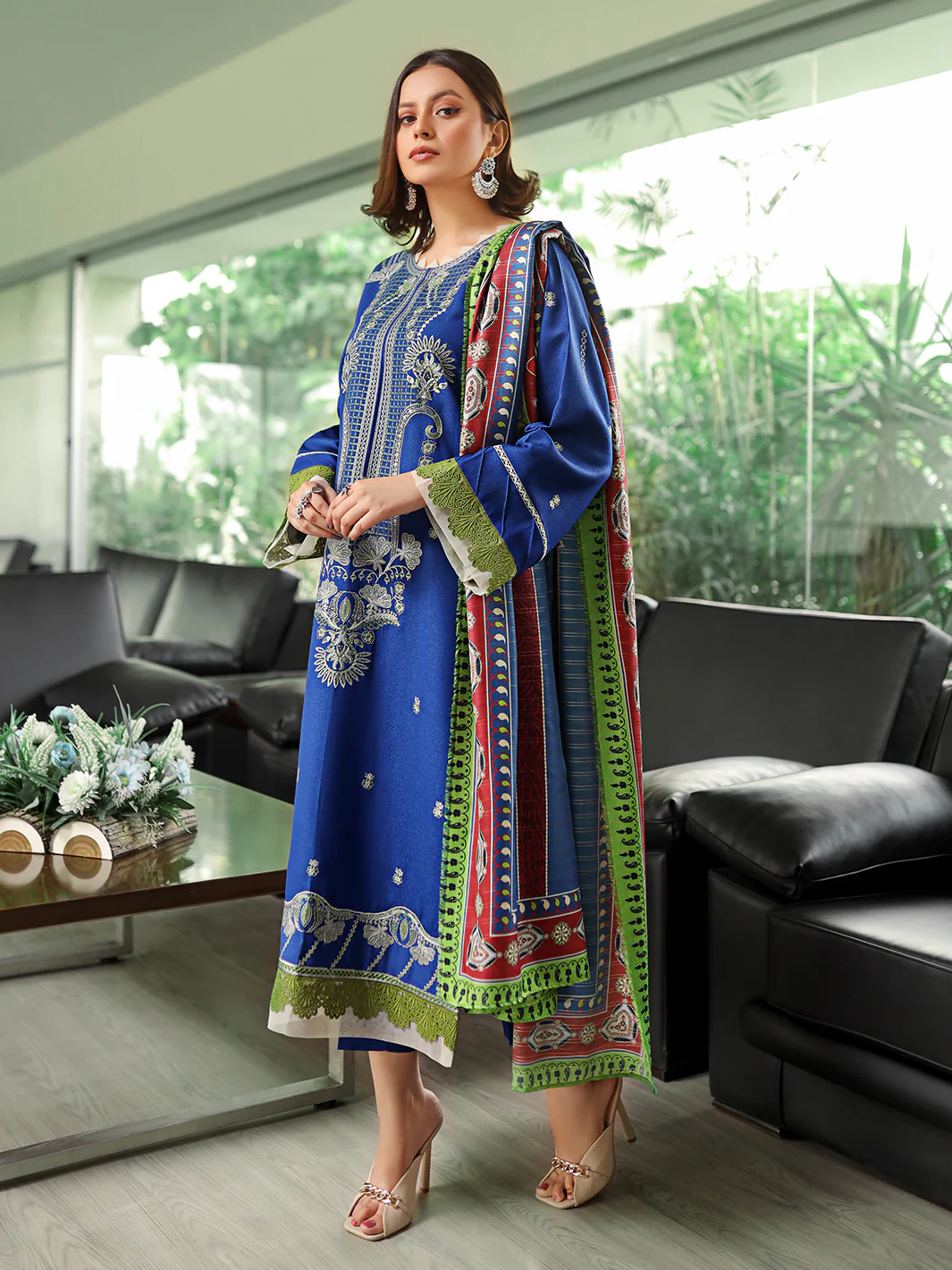 D#755-A | 3 PC Karandi Unstitched - Image 3