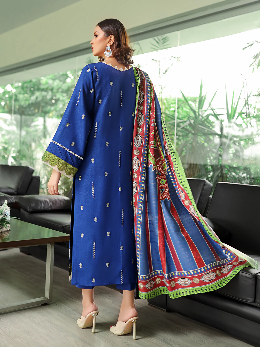 D#755-A | 3 PC Karandi Unstitched - Image 6